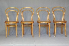 lot de 4 chaises bistrot KOHN N° 30 à assises bois, Ca 1910, no Thonet
