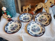 4 ASSIETTE A DESSERT  EN PORCELAINE  VILLEROY ET BOCH japonisant