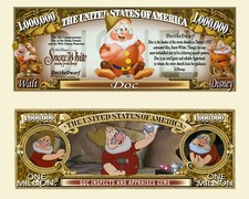 PROF ! BLANCHE NEIGE ET LES 7 NAINS BILLET MILLION DOLLAR US Dessin animé Disney