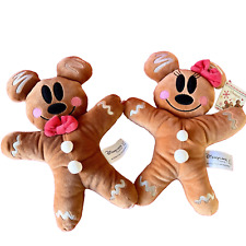 Peluches Mickey et Minnie Mouse pain d'épice Disneyland Paris Gingerbread Xmas