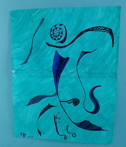 Peinture abstraite feutres - feutres, sur