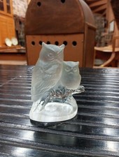 Statuette Hiboux Chouettes En Crisral H 9cm