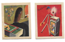 2 Chromos Advertising Matchboxes Flags and Gold Helmet 1940s