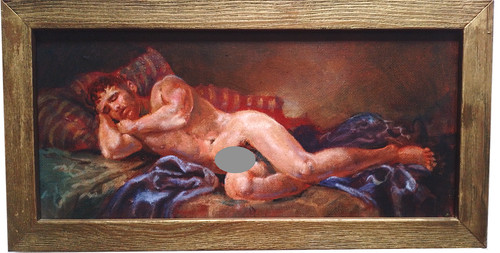 Peinture huile homme modele - peinture,