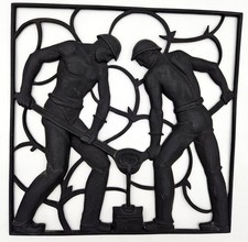 Buderus Cast Iron Mural Relief "Unsere Arbeit" (Our Work) Heinrich Moshage RARE 