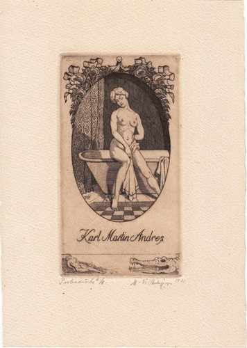 Exlibris livre art martin - exlibris, e