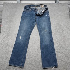 Hollister Boomer Low Rise Bootcut Jeans Slim Button Fly Y2K Distressed Men 32x32