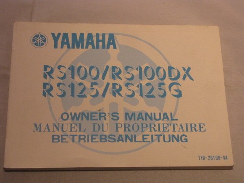 Yamaha rs100 rs125 1980 - yamaha, manuel