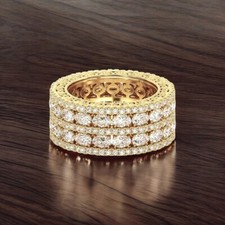 Bracelet ovale en or jaune 7 ct 14 carats créé en laboratoire Diamond Eternit...