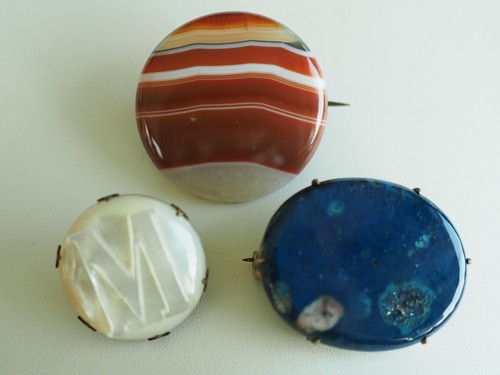 Lot broches ancien agate - ancien,