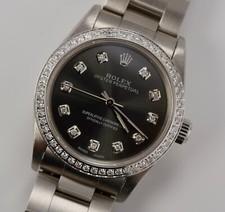 Rolex Oyster Perpetual 31Mm 1.75Ct Diamants Cadran Gris Montre 77080