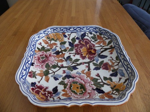 Plat gien décor pivoines - dÉcor,