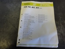 Stihl HS75 HS80 HS85 Hedge Trimmer Spare Parts List Catalog Manual    4226