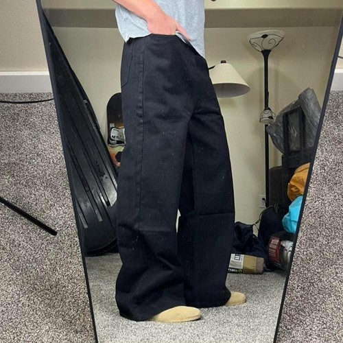 Baggy wide leg - faded, black