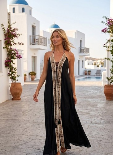 Robe longue femme noir - robe,