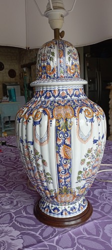 Pied lampe faïence de - de,