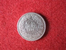 Monnaie ancienne argent 1/2 FRANC SUISSE 1875B HELVETIA