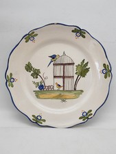 Ancienne assiette en faïence décor “La cage aux oiseaux” – marquage R 526
