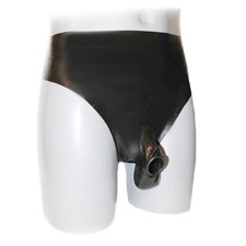 Pantalon en latex avec ouverture frontale de 4 cm et scrotum (M)