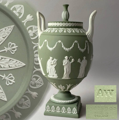 Vase urne vert sauge wedgwood - vase,