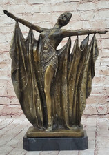 ART DECO `Isadora Duncan` Bronze Sculpture by Demetre H. Chiparus Figurine Nude