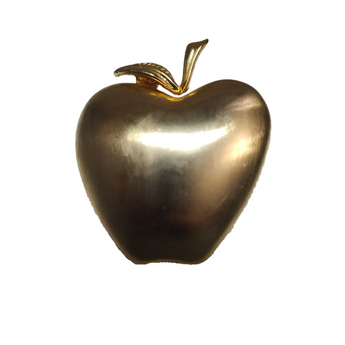 Goldtone apple broche oversize - goldtone,