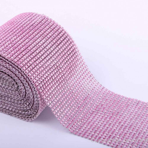 Ruban effet diamant rose faux - ruban,