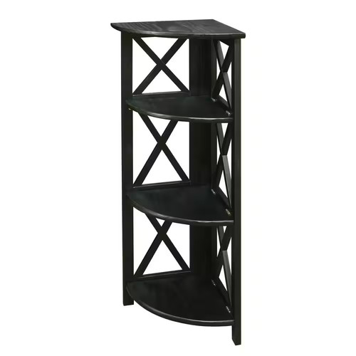 Black wood 4 shelf - in.,