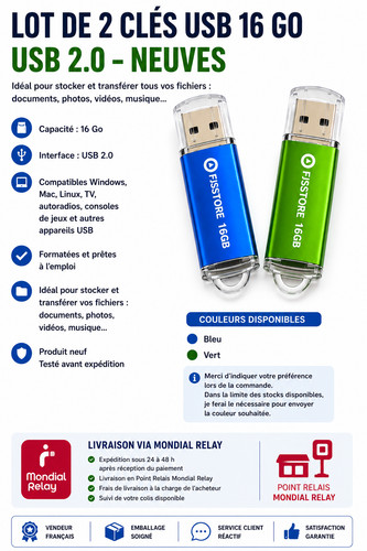Lot clés usb go - clés, 16