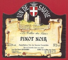 114-58 Etiquette Vin PINOT NOIR SAVOIE  Fils de René QUÉNARD CELLIER DES TOURS
