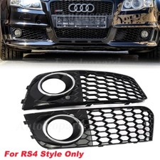 For Audi A4 B8 2009-2012 RS4 Style Honeycomb Style Fog Light Grill Bumper Black