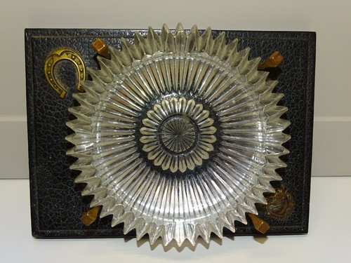 Cendrier cristal support - cristal, cuir