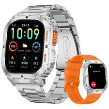 Montre Connectée Hommes Bluetooth Appels Écran Tactile Santé Cardio Smartwatch