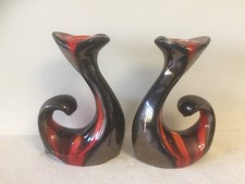 PAIRE DE BOUGEOIRS CERAMIQUE - style VALLAURIS - VINTAGE 60/70