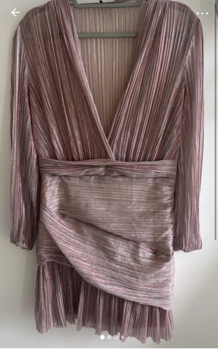 Maje robe mini rose plissée
