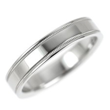 Bague Tiffany Pt950 Double Mil Grain - Auth livraison gratuite depuis le...