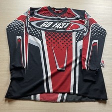 Vintage 90s Y2K Motocross Jersey AOP Men’s L Go Fast Moto Dirt Bike Shirt Racing