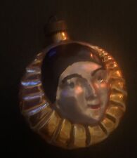 Antique Mercurized Glass Christmas Ball 19th Century Pierrot Decor