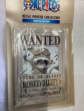 METAL POSTER ONE PIECE PLAQUE WANTED MONKEY D LUFFY LIMITED EDITION