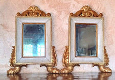 2 Miroirs En Bois Doré