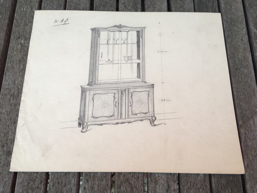 Ancien dessin meuble mobilier - meuble,
