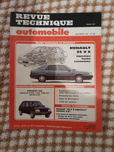 Revue technique renault v6 - technique,