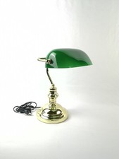 Lampe de banquier ou lampe de bureau verte et doré  