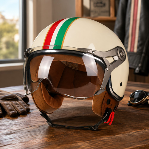 Casque moto jet vintage rétro - moto,