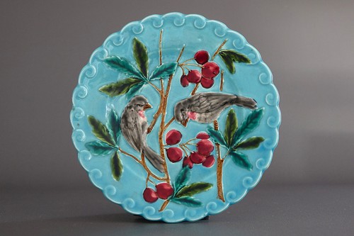 Assiette barbotine majolique - assiette,