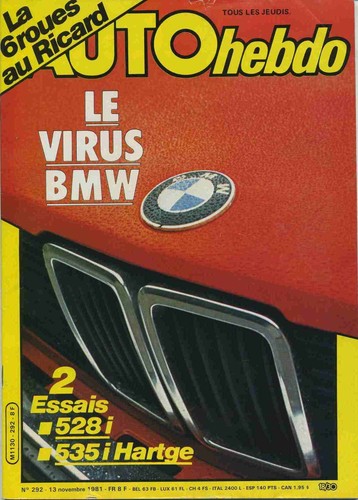 Auto hebdo 292 - hebdo, 13/11/1981