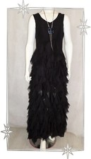 Belle Robe de Soirée Fantaisie Longue Noire Voile Myrine Pure Taille S