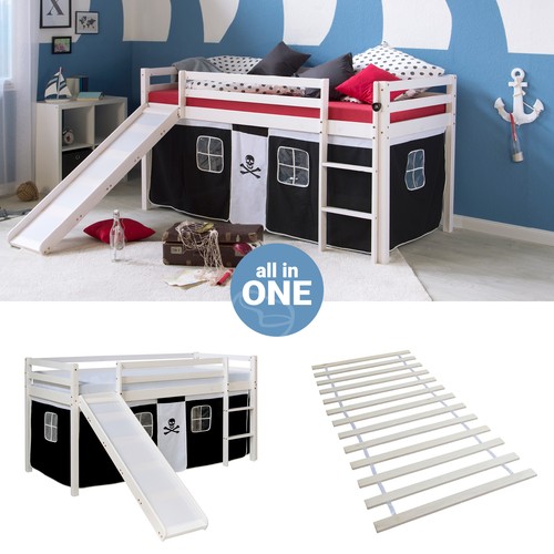 Lit superposé 90x200 toboggan - lit,