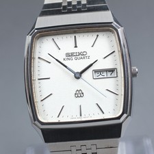 [NEAR MINT] Montre Homme Vintage SEIKO King Twin Quartz 9443-5020 Argent JP U797