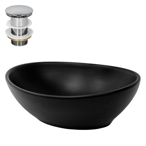 Lavabo céramique noir - , avec